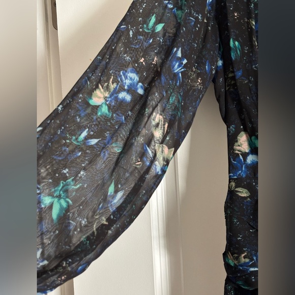 Anthropologie Ruched Floral Mini Dress - Picture 8 of 13